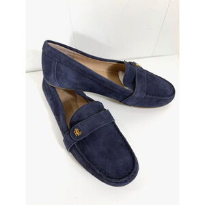 Lauren Ralph Lauren LRL Navy Blue Beatty Loafers Womens Size 9B Leather Suede